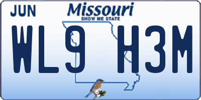 MO license plate WL9H3M