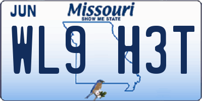 MO license plate WL9H3T
