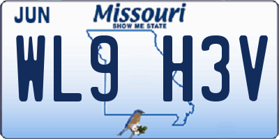 MO license plate WL9H3V