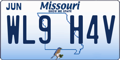 MO license plate WL9H4V