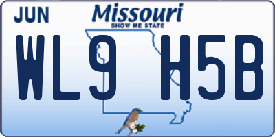 MO license plate WL9H5B