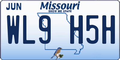 MO license plate WL9H5H