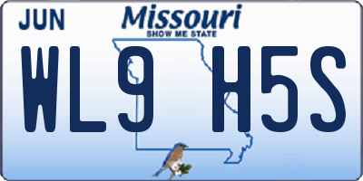 MO license plate WL9H5S