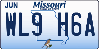 MO license plate WL9H6A