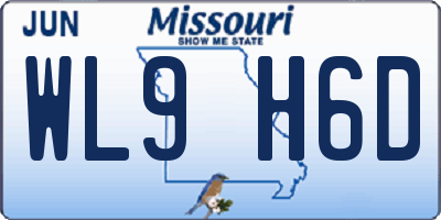 MO license plate WL9H6D