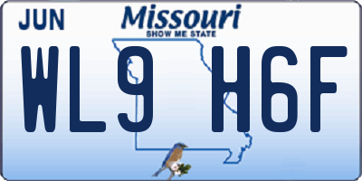 MO license plate WL9H6F
