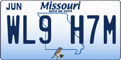 MO license plate WL9H7M