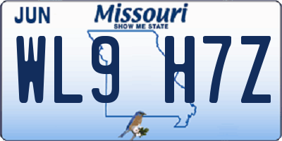 MO license plate WL9H7Z