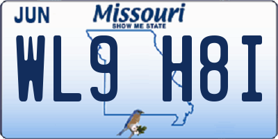 MO license plate WL9H8I