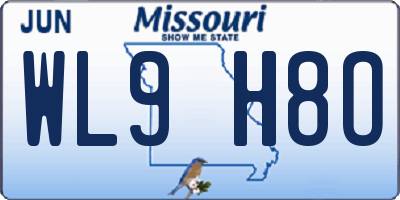 MO license plate WL9H8O