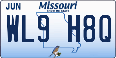 MO license plate WL9H8Q