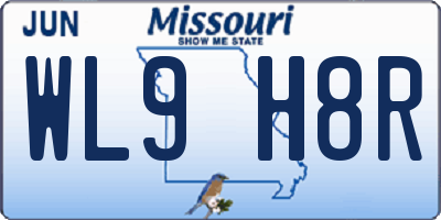 MO license plate WL9H8R
