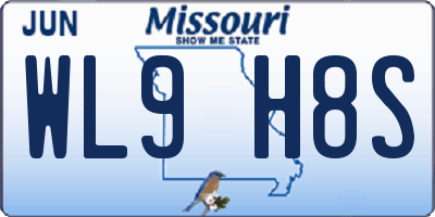 MO license plate WL9H8S