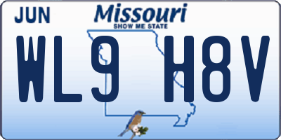 MO license plate WL9H8V
