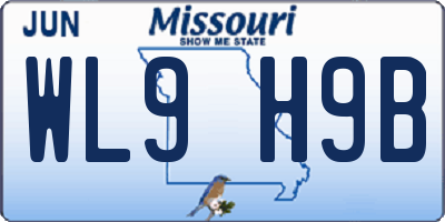 MO license plate WL9H9B