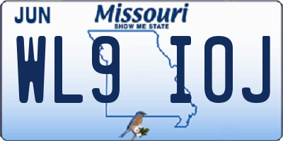 MO license plate WL9I0J