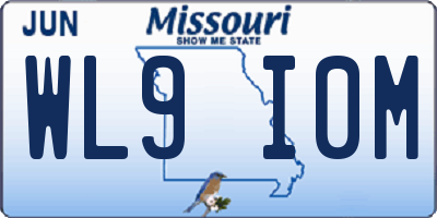 MO license plate WL9I0M