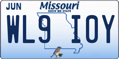 MO license plate WL9I0Y