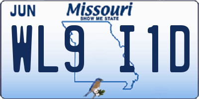 MO license plate WL9I1D