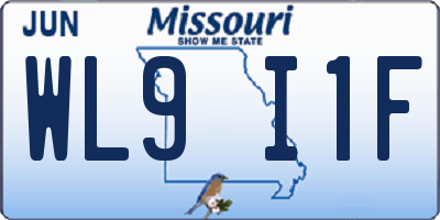 MO license plate WL9I1F