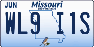 MO license plate WL9I1S