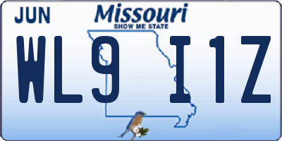 MO license plate WL9I1Z