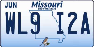 MO license plate WL9I2A