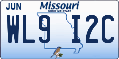 MO license plate WL9I2C