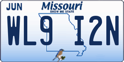 MO license plate WL9I2N