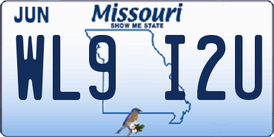 MO license plate WL9I2U