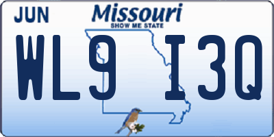 MO license plate WL9I3Q