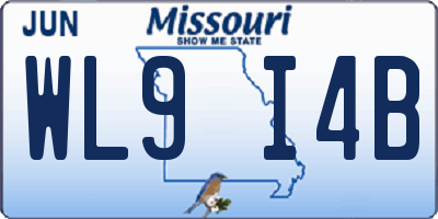 MO license plate WL9I4B