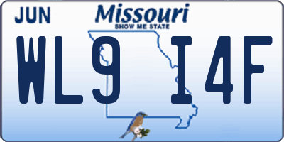 MO license plate WL9I4F
