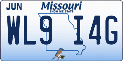 MO license plate WL9I4G