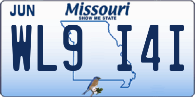 MO license plate WL9I4I