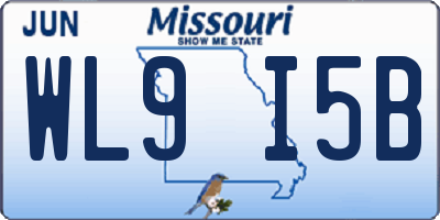 MO license plate WL9I5B