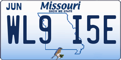 MO license plate WL9I5E