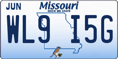 MO license plate WL9I5G