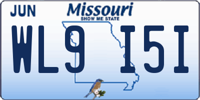 MO license plate WL9I5I