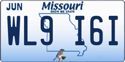 MO license plate WL9I6I