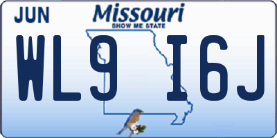 MO license plate WL9I6J