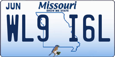 MO license plate WL9I6L