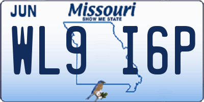 MO license plate WL9I6P