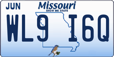 MO license plate WL9I6Q