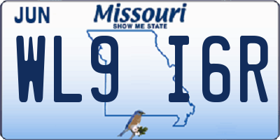 MO license plate WL9I6R
