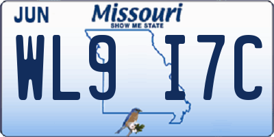 MO license plate WL9I7C