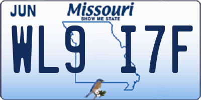 MO license plate WL9I7F