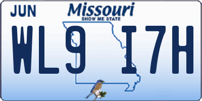MO license plate WL9I7H