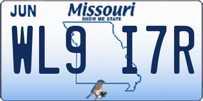 MO license plate WL9I7R