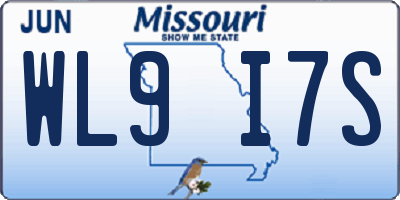 MO license plate WL9I7S